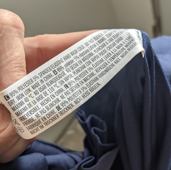 ENGLISH Factory High Rise Navy Blue Paper Bag Waist Pants M Ruffle - Picture 8 of 10